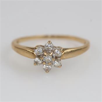 10kt Gold Clear Stone Ring