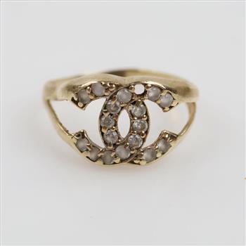 10kt Gold Clear Stone Ring