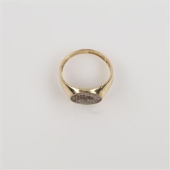 10kt Gold Clear Stone Signet Ring
