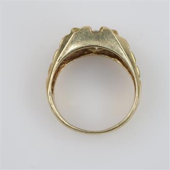 10kt Gold Clear Stone Signet Ring