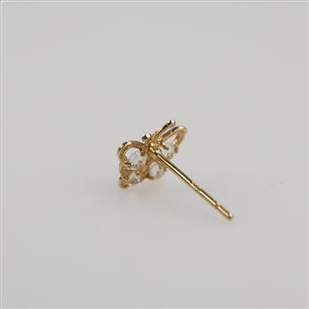 10kt Gold  Clear Stone Single Earring
