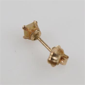 10kt Gold Clear Stone Single Earring