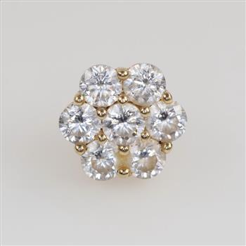 10kt Gold Clear Stone Single Earring