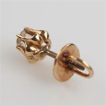 10kt Gold Clear Stone Single Earring
