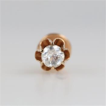 10kt Gold Clear Stone Single Earring