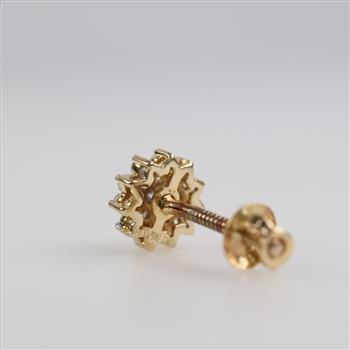 10kt Gold Clear Stone Single Earring
