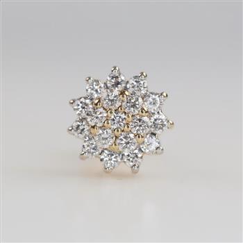10kt Gold Clear Stone Single Earring