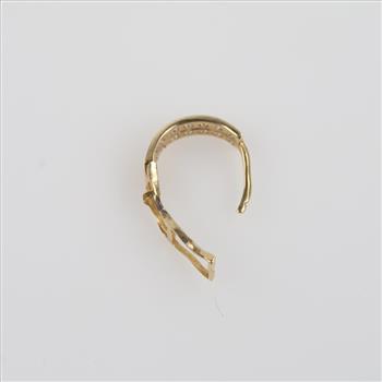 10kt Gold Clear Stone Single Hoop Earring