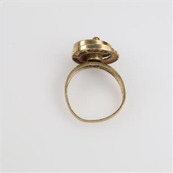 10kt Gold Clear Stone Spinner Ring