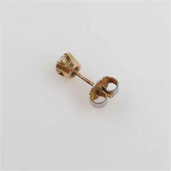 10kt Gold Clear Stone Stud Earring