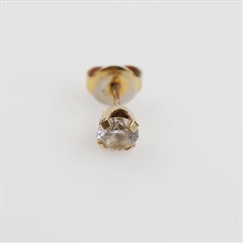 10kt Gold Clear Stone Stud Earring