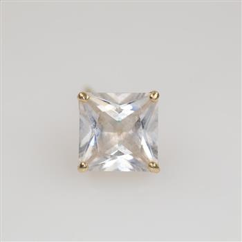 10kt Gold Clear Stone Stud Earring