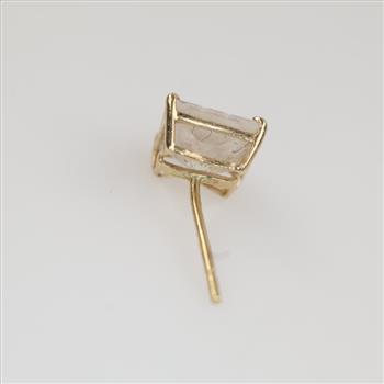 10kt Gold Clear Stone Stud Earring