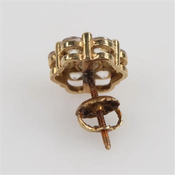10kt Gold Clear Stone Stud Earring