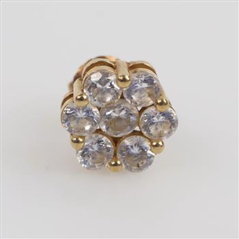 10kt Gold Clear Stone Stud Earring
