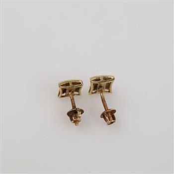 10kt Gold Clear Stone Stud Earrings