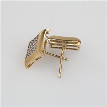 10kt Gold Clear Stone Stud Earrings