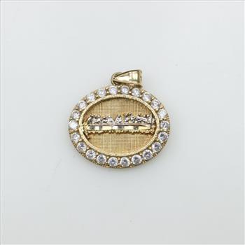 10kt Gold Cubic Zirconia Religious Pendant