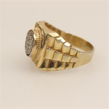 10kt Gold Cubic Zirconia Rolex Ring