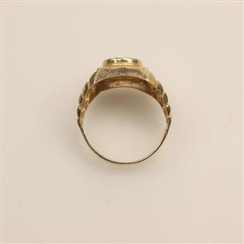 10kt Gold Cubic Zirconia Rolex Ring