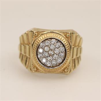 10kt Gold Cubic Zirconia Rolex Ring