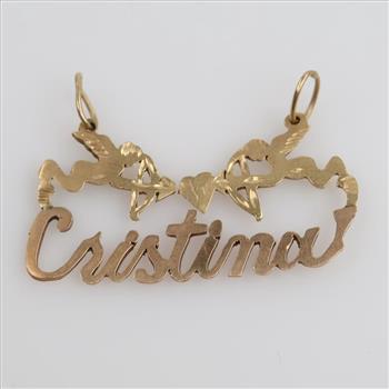 10kt Gold Cupid ID Pendant