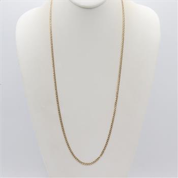 10kt Gold Curb Chain Necklace
