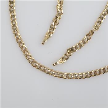 10kt Gold Curb Chain Necklace