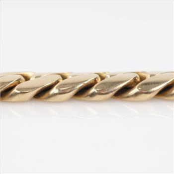 10kt Gold Curb Link Chain Bracelet-Evaluated By Our Certified Gemologist - AGS / GIA