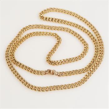 10kt Gold Curb Link Chain Necklace