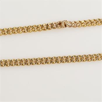 10kt Gold Curb Link Chain Necklace