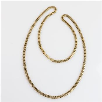 10kt Gold Curb Link Chain Necklace