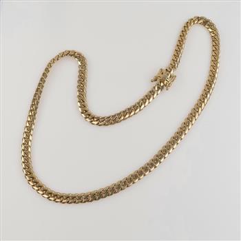 10kt Gold Curb Link Chain Necklace