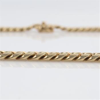 10kt Gold Curb Link Chain Necklace -Evaluated By Our Certified Gemologist-AGS/GIA