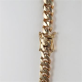10kt Gold Curb Link Chain Necklace -Evaluated By Our Certified Gemologist-AGS/GIA