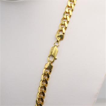 10kt Gold Curb Link Chain Necklace-Evaluated By Our Certified Gemologist-AGS/GIA