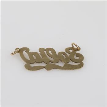 10kt Gold Cursive ID Pendant