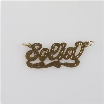 10kt Gold Cursive ID Pendant