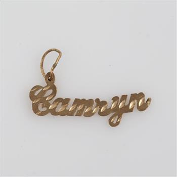 10kt Gold Cursive ID Pendant