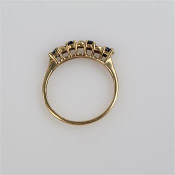 10kt Gold Dark Blue Stone Diamond Accent Ring