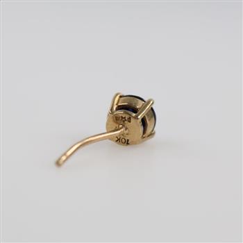 10kt Gold Dark Blue Stone Stud Earring