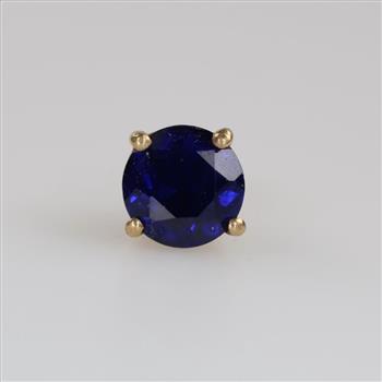 10kt Gold Dark Blue Stone Stud Earring