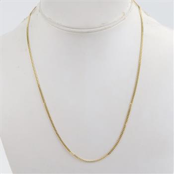 10kt Gold Delicate Curb Chain Necklace