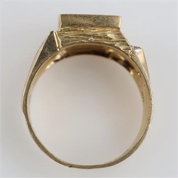 10kt Gold Diamond Accent Black Stone Ring