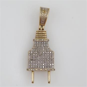 10kt Gold Diamond Accent Plug Pendant