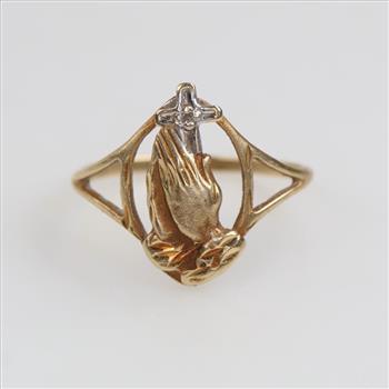 10kt Gold Diamond Accent Religious Ring