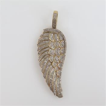 10kt Gold Diamond Accent Wing Pendant