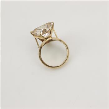 10kt Gold Diamond And Rutilated Topaz Ring