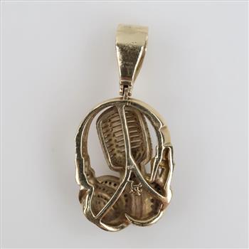 10kt Gold Diamond & Black Stones Pendant