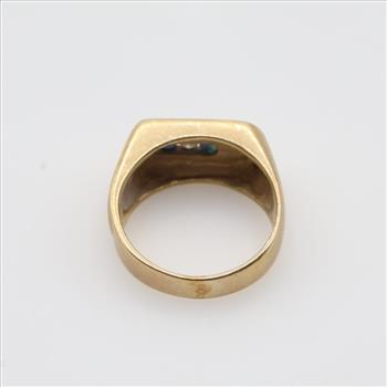 10kt Gold Diamond Blue Stone Ring
